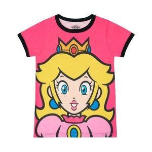 PRINCESS PEACH Mario Brothers SUPER NINTENDO WORLD™ Pink Girls Large NWOT tshirt